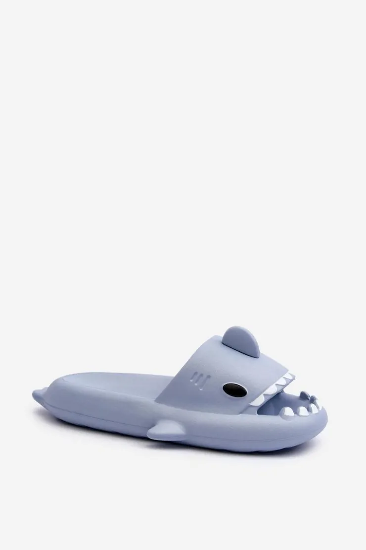 Damskie Boto Klapki Damskie Lekkie Piankowe Z Motywem Rekina Niebieskie Kasila
