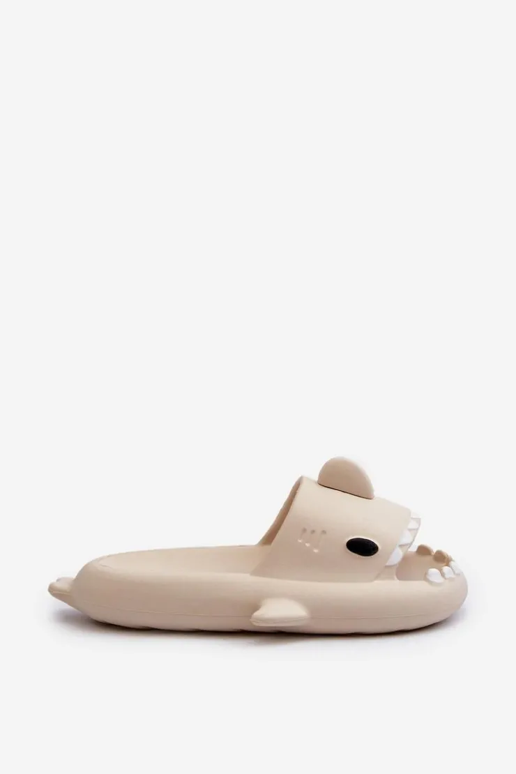 Hot Boto Klapki Damskie Lekkie Piankowe Z Motywem Rekina Beżowe Kasila