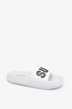 Outlet Buty damskie Vinceza Klapki Damskie Na Grubej Podeszwie SUMMER Vinceza 76051 Białe