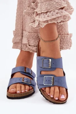 Damskie Boto Klapki Damskie Na Korkowej Platformie Klamry e Evisolla