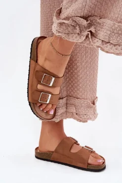 Boto Klapki Korkowe|Klapki Na Platformie*Klapki Damskie Na Korkowej Platformie Klamry Camel Evisolla