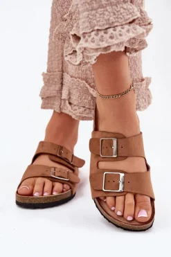 Boto Klapki Korkowe|Klapki Na Platformie*Klapki Damskie Na Korkowej Platformie Klamry Camel Evisolla