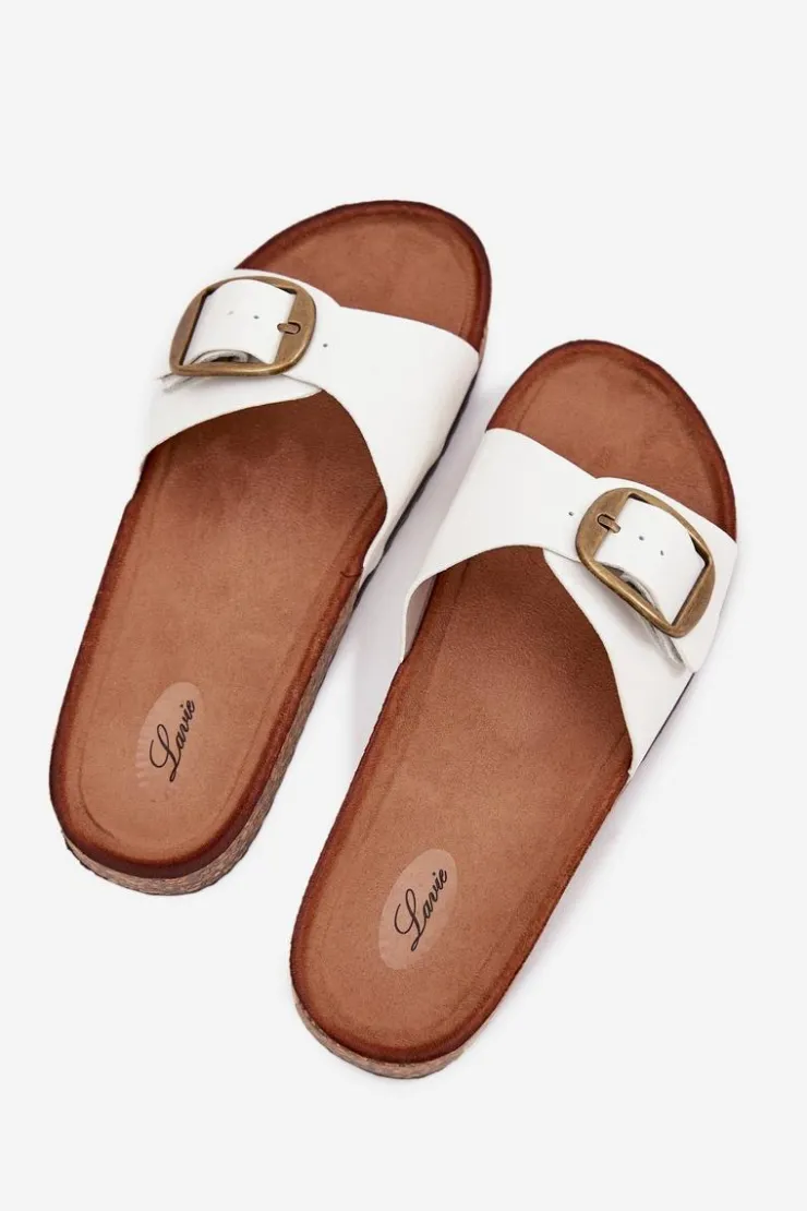 Boto Klapki Korkowe|Klapki Na Platformie*Klapki Damskie Na Korkowej Platformie Z Klamrą Białe Vianara Biały