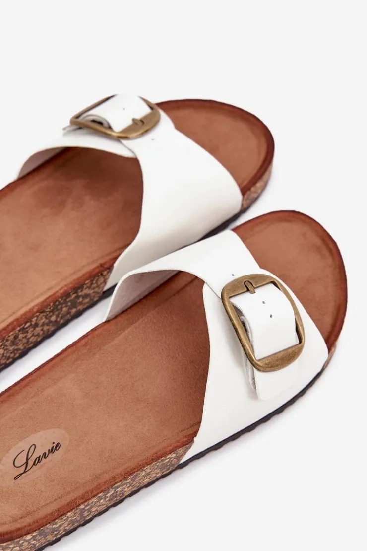 Boto Klapki Korkowe|Klapki Na Platformie*Klapki Damskie Na Korkowej Platformie Z Klamrą Białe Vianara Biały