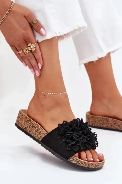 Boto Klapki Korkowe|Klapki Na Platformie*Klapki Damskie Na Korkowej Platformie Czarne Elirna