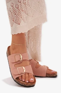 Boto Klapki Korkowe|Klapki Damskie Klasyczne*Klapki Damskie Na Korkowej Platformie Ze Złotymi Klamrami Różowe Lisavionea