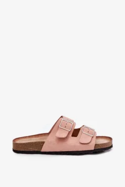 Boto Klapki Korkowe|Klapki Na Platformie*Klapki Damskie Na Korkowej Platformie Klamry Różowe Evisolla