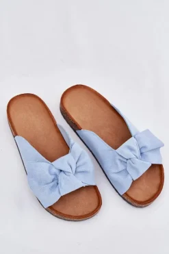 Damskie Boto Klapki Damskie Na Korkowej Podeszwie Kokardką e Seressa