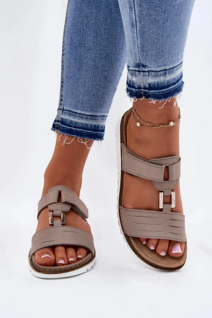 Damskie INBLU Klapki Damskie Na Koturnie CN0007GU Beżowe