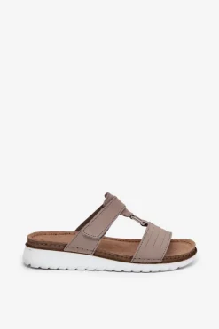 Damskie INBLU Klapki Damskie Na Koturnie CN0007GU Beżowe