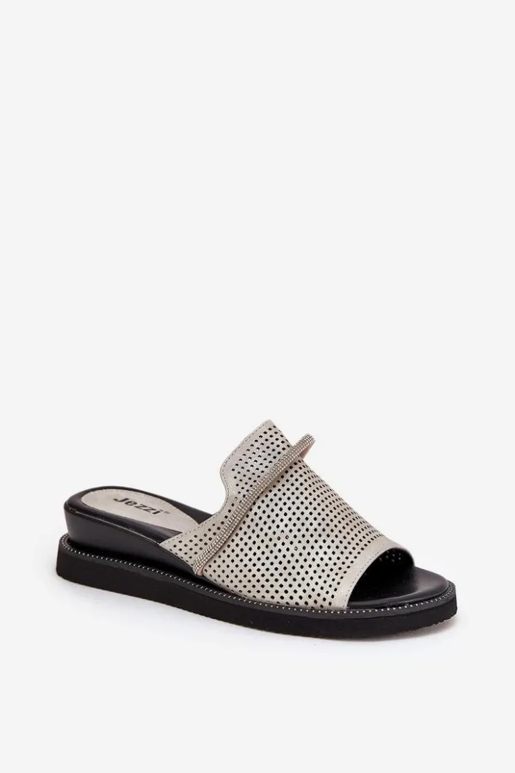 Damskie Boto Klapki Damskie Na Koturnie Z Ozdobnym Paseczkiem Srebrne Teriwes