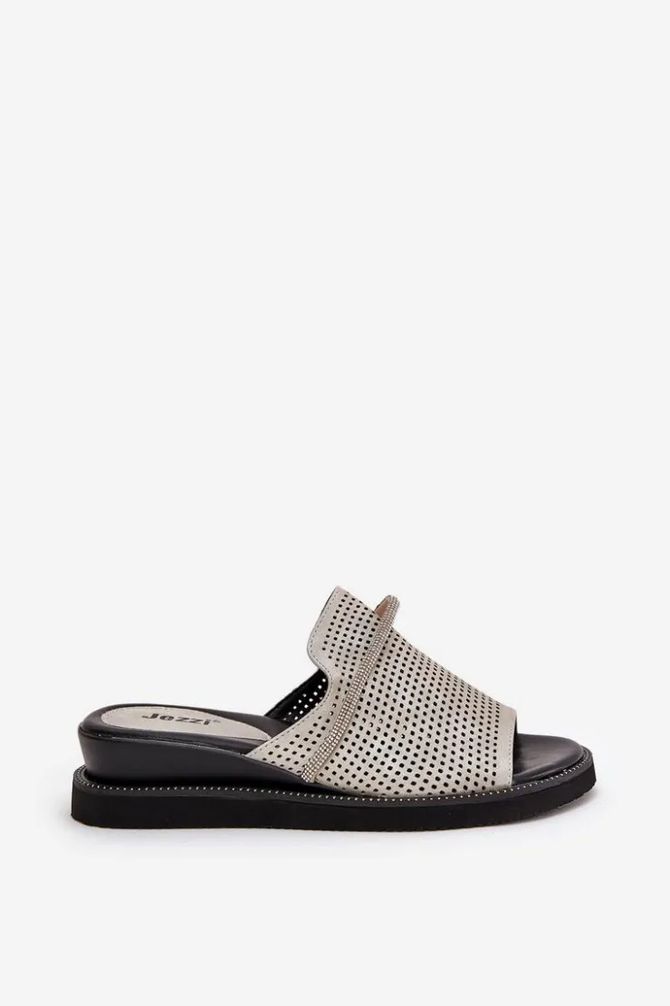 Damskie Boto Klapki Damskie Na Koturnie Z Ozdobnym Paseczkiem Srebrne Teriwes