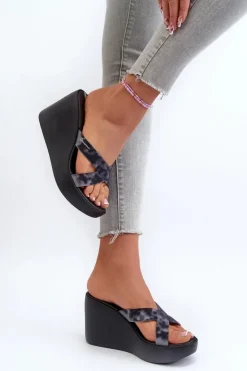 Clearance Ipanema Klapki Damskie Na Koturnie 83520 High Fashion Slide Fem Czarne