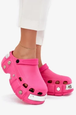 Boto Klapki Basenowe|Klapki Na Platformie*Klapki Damskie Na Masywnej Platformie Fuksja Korina