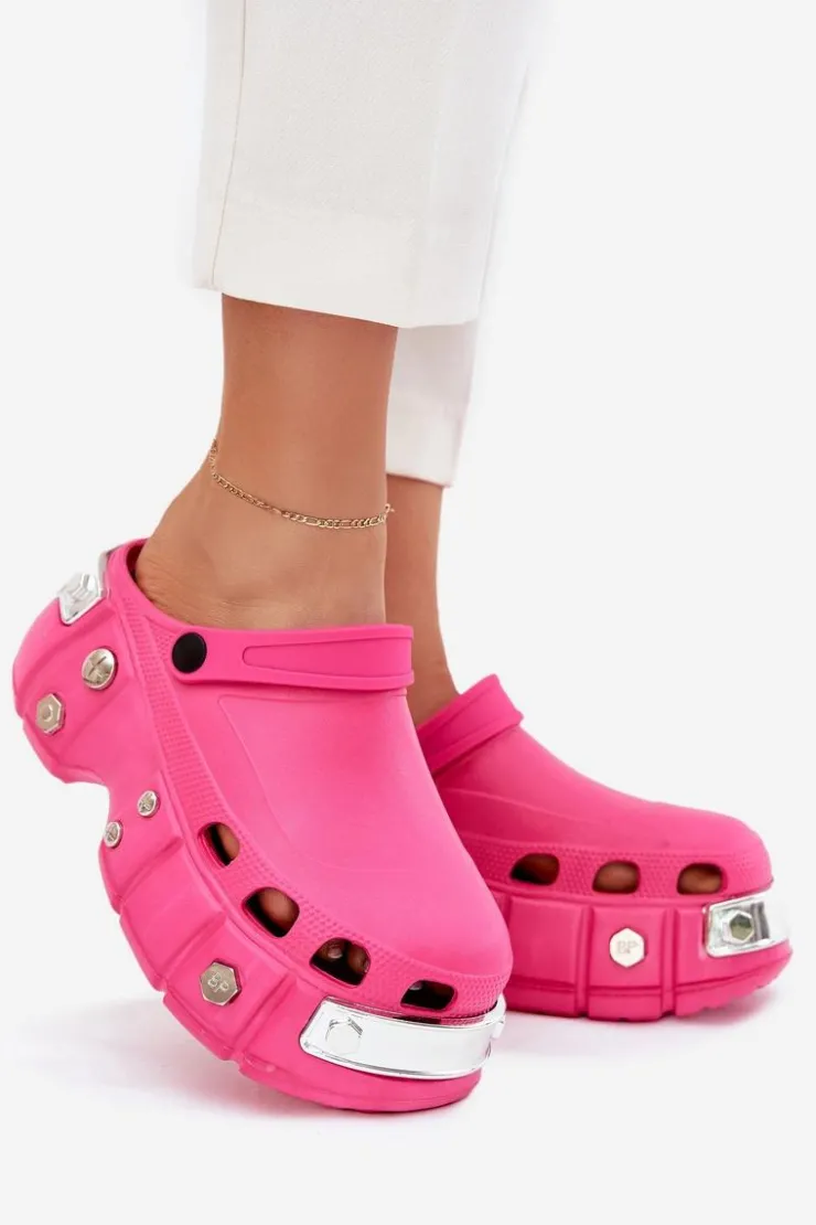 Boto Klapki Basenowe|Klapki Na Platformie*Klapki Damskie Na Masywnej Platformie Fuksja Korina