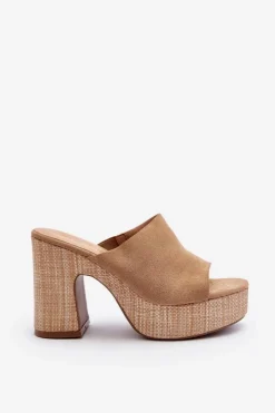 Boto Klapki Na Obcasie|Klapki Damskie Klasyczne*Klapki Damskie Na Obcasie Słupku Brązowe Siobhan