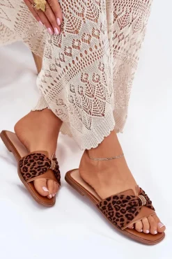 Boto Klapki Damskie Klasyczne*Klapki Damskie Na Płaskim Obcasie Z Kokardą Camel Avenza