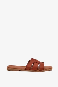 Damskie Boto Klapki Damskie Na Płaskim Obcasie Camel Mirona