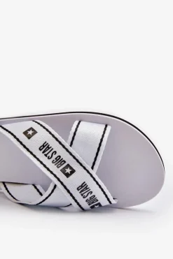 Outlet Big Star Shoes Klapki Damskie Na Piankowej Podeszwie Big Star NN274A509 Białe