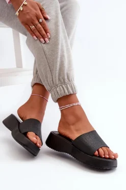 Boto Klapki Na Koturnie|Klapki Na Platformie*Klapki Damskie Na Platformie I Koturnie Czarne Vimarils