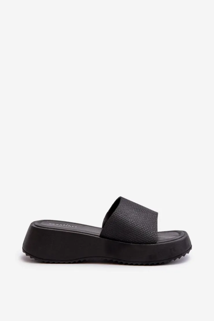 Boto Klapki Na Koturnie|Klapki Na Platformie*Klapki Damskie Na Platformie I Koturnie Czarne Vimarils