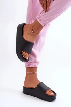 Best Boto Klapki Damskie Na Platformie Piankowe Czarne Airaplea