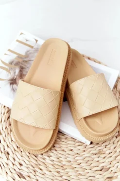 Damskie Big Star Shoes Klapki Damskie Na Platformie Big Star HH274689 Żółte