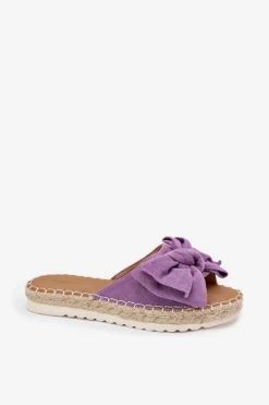 Boto Klapki Na Platformie|Klapki Damskie Klasyczne*Klapki Damskie Na Platformie Z Plecionką I Kokardką Fioletowe Alpireda Fioletowy