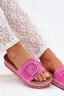 Boto Klapki Na Platformie|Klapki Damskie Klasyczne*Klapki Damskie Na Platformie Z Ozdobą Fuksja Daphira