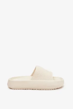 Damskie Boto Klapki Damskie Na Platformie Z Wycięciem Ecru Ameira