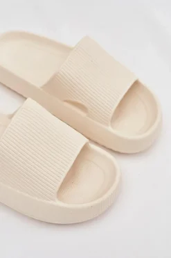 Damskie Boto Klapki Damskie Na Platformie Z Wycięciem Ecru Ameira