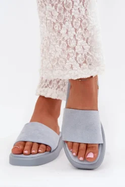 Damskie Boto Klapki Damskie Na Platformie Z Eko Zamszu Jasnoe Jorina