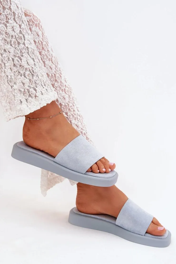 Damskie Boto Klapki Damskie Na Platformie Z Eko Zamszu Jasnoe Jorina