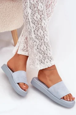 Damskie Boto Klapki Damskie Na Platformie Z Eko Zamszu Jasnoe Jorina