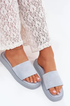 Damskie Boto Klapki Damskie Na Platformie Z Eko Zamszu Jasnoe Jorina