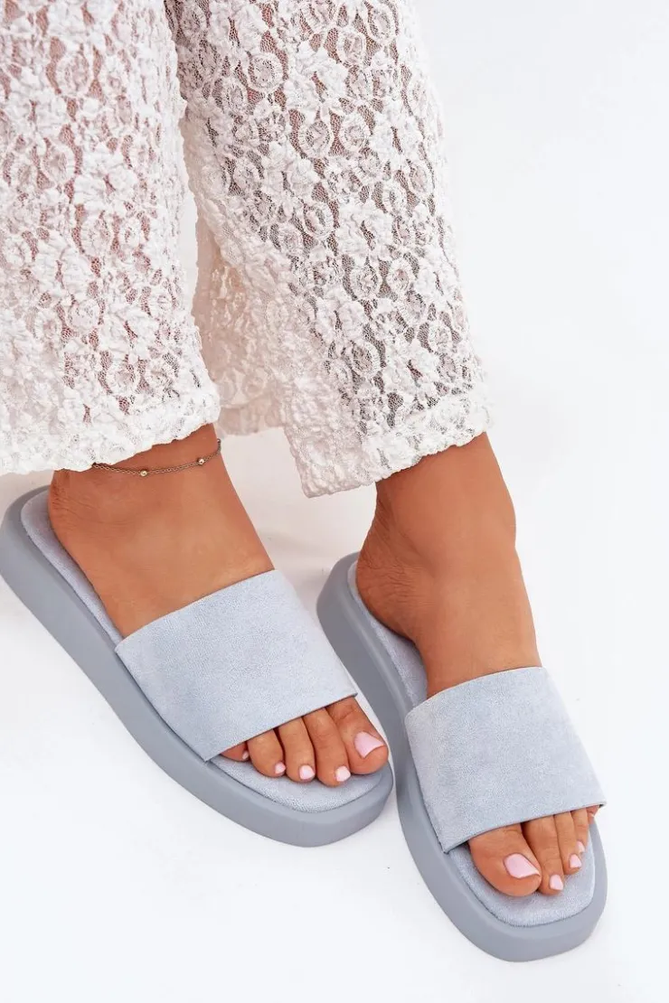 Damskie Boto Klapki Damskie Na Platformie Z Eko Zamszu Jasnoe Jorina