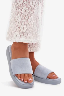 Damskie Boto Klapki Damskie Na Platformie Z Eko Zamszu Jasnoe Jorina