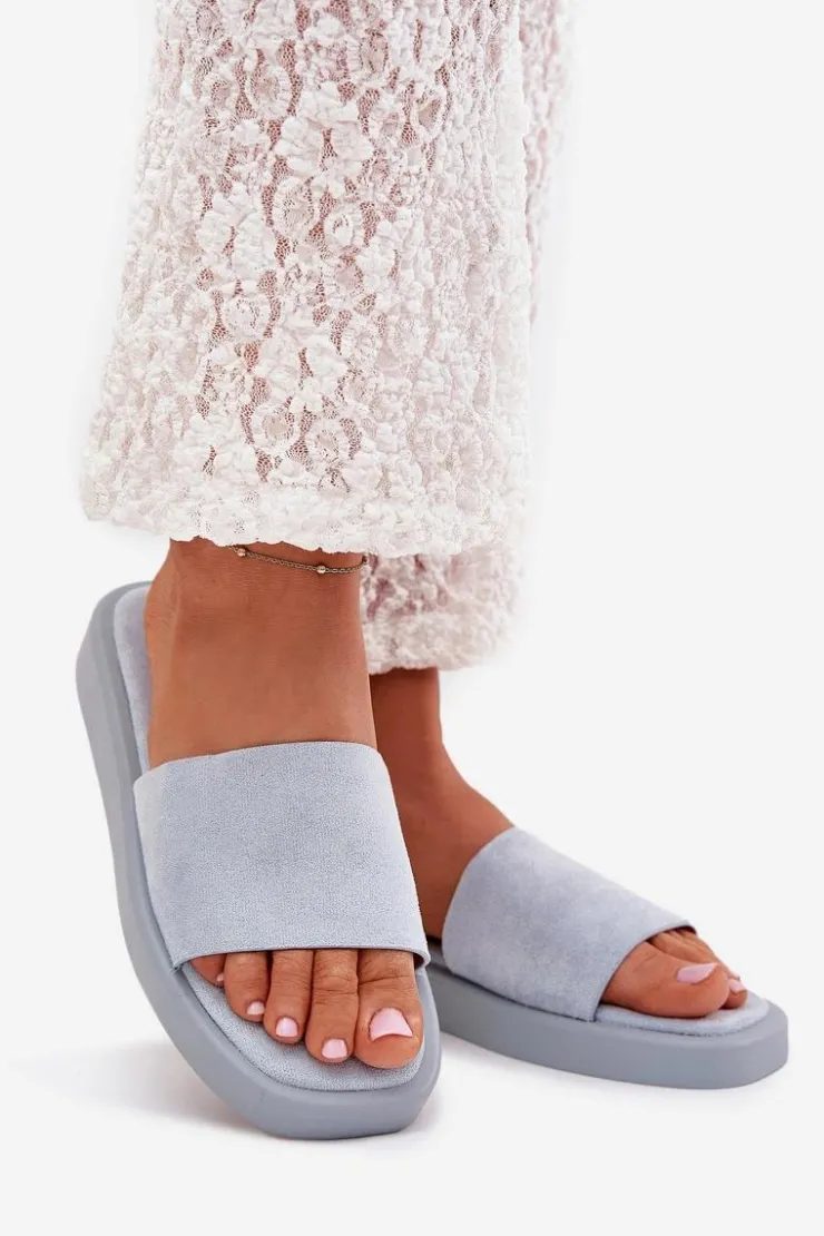 Damskie Boto Klapki Damskie Na Platformie Z Eko Zamszu Jasnoe Jorina