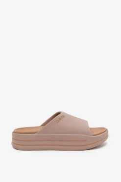 Big Star Shoes Klapki Damskie Big Star|Klapki Basenowe*Klapki Damskie Na Platformie Big Star SS274424 Ciemnobeżowe Beżowy