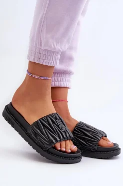 Hot Big Star Shoes Klapki Damskie Na Platformie Big Star NN274A745 Czarne