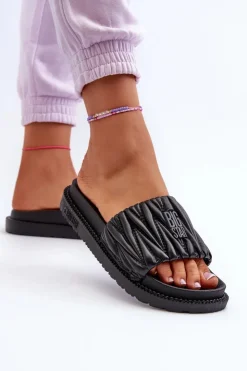 Hot Big Star Shoes Klapki Damskie Na Platformie Big Star NN274A745 Czarne