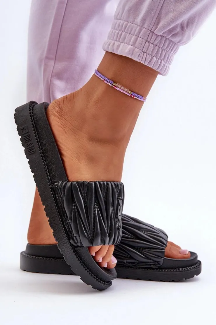 Hot Big Star Shoes Klapki Damskie Na Platformie Big Star NN274A745 Czarne