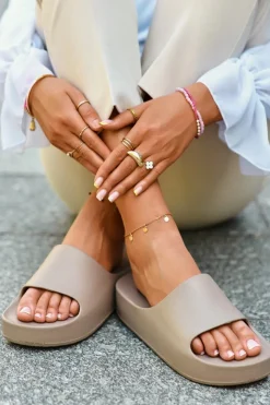 Damskie Boto Klapki Damskie Na Platformie Piankowe Brązowe Airaplea