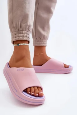 Big Star Shoes Klapki Damskie Big Star|Klapki Basenowe*Klapki Damskie Na Platformie Big Star NN274A035 Różowe Różowy