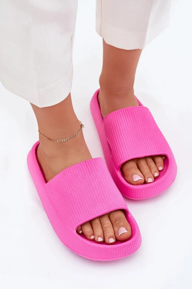 Damskie Boto Klapki Damskie Na Platformie Z Wycięciem Fuksja Ameira