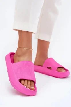 Damskie Boto Klapki Damskie Na Platformie Z Wycięciem Fuksja Ameira