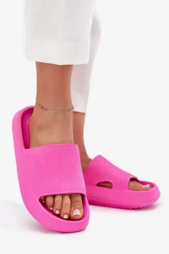 Damskie Boto Klapki Damskie Na Platformie Z Wycięciem Fuksja Ameira