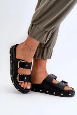 Damskie Big Star Shoes Klapki Damskie Na Platformie Big Star NN274082 Czarne