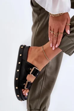 Damskie Big Star Shoes Klapki Damskie Na Platformie Big Star NN274082 Czarne