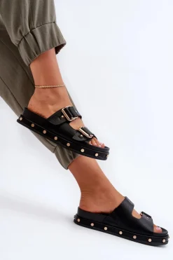 Damskie Big Star Shoes Klapki Damskie Na Platformie Big Star NN274082 Czarne